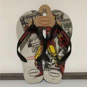 Havaianas Men's Top Marvel Iron Man Flip Flop Sandals-Size 11/12 NWT